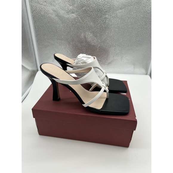 New Torgeis Aconite Faux Leather High Heel Thong Sandals Black Size EU 41 US 10 - Picture 2 of 7